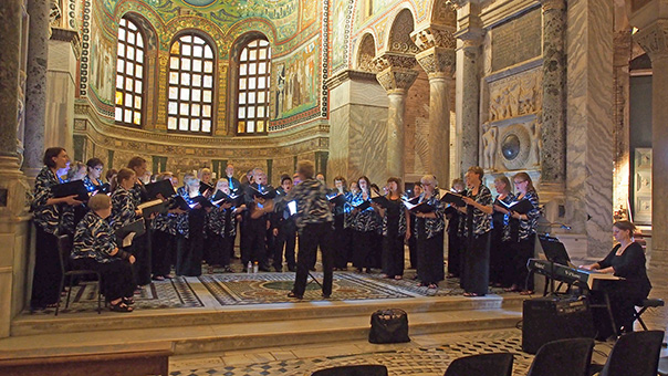 choir singing in Basilica of San Vitale, Ravenna