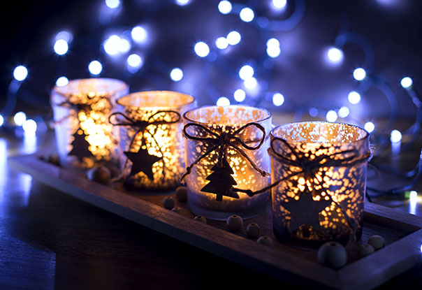 photo of Christmas votive candles